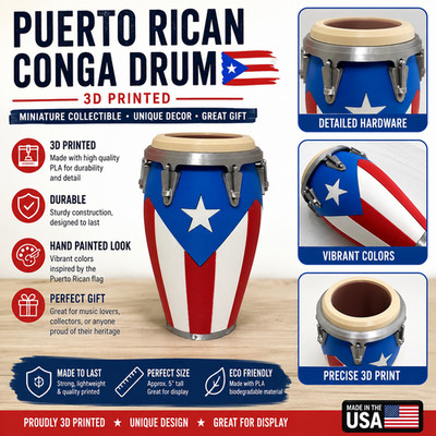 Puerto Rico Flag 3D Printed Can Koozie w/ Can Opener & Keychain ? Multiple Color