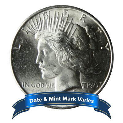 #ad 1922 1935 $1 Peace Silver Dollar Brilliant Uncirculated $80.39