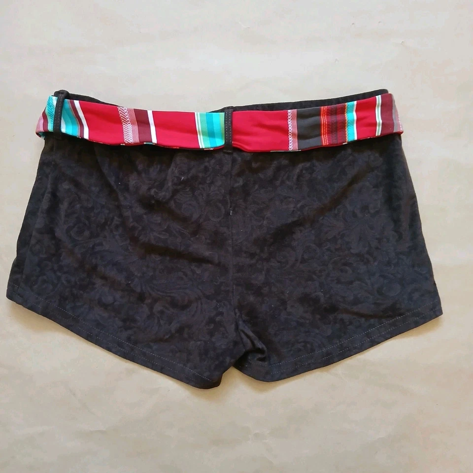 Vintage 90s Bebe Shorts Size M Brown Rare Southwestern Boho Festival With Belt - Image 2 of 4