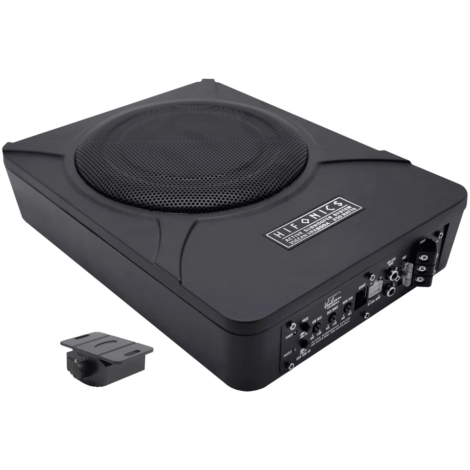 Hifonics VRX800A Caisson Subwoofer Actif 8 in Plat Sous Siège 4 Ω 300 W