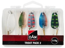 DAM Trout Pack 2- 5 Fishing Spoon Lures 5-9g w/ Box SVS58227 Perch Pike Trout