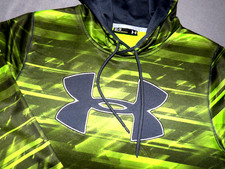 Under Armour STORM1 Green Geometric Pull Over Hoodie Sweatshirt Men's Medium