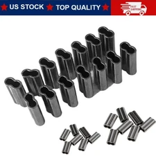 300PCS Fishing Double Barrel Copper Crimp Sleeves Tube Connector Accessories