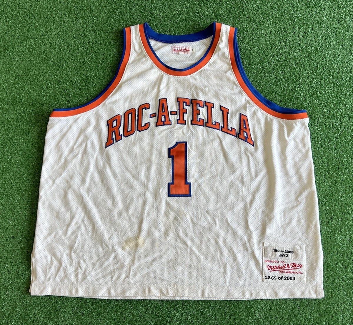 ROC-A-FELLA Basketball Jersey Jay-Z Size 60 Mitchell & Ness