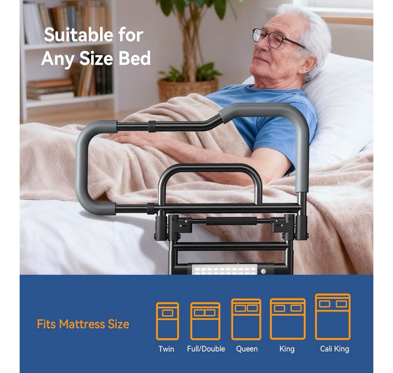 Bed Rails for Elderly Adults Safety, Foldable Bed Assist Rails for Seniors
