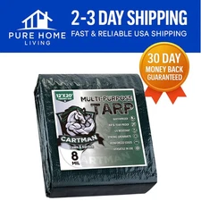 Waterproof Green Tarp 12'×20' - 8 Mil Thick Heavy Duty for Camping & Emergencies