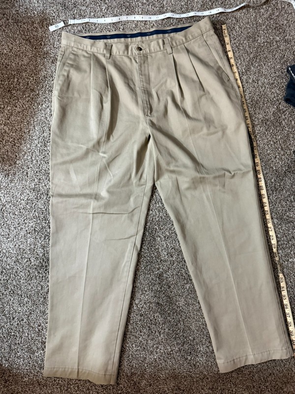 Mens Dockers Vintage Made in USA Khaki Chino Pleated Pants W40 L30
