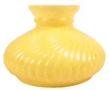 Student Lamp Shade Milk Glass Yellow Fired On Color Swirl Pattern Small Vintage