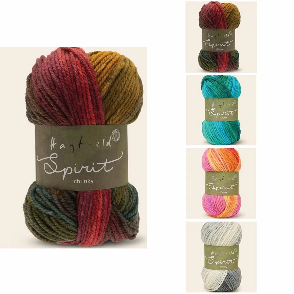 KING COLE SPIRIT CHUNKY KNITTING YARN by HAYFIELD * Knitting Wool * Acrylic / Wool Blen...