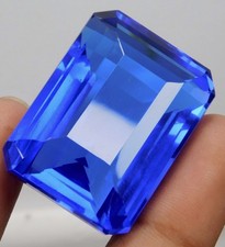 Certified 144.60 Ct Natural Blue Tanzanite Emerald Cut Gem   Origin Tanzania