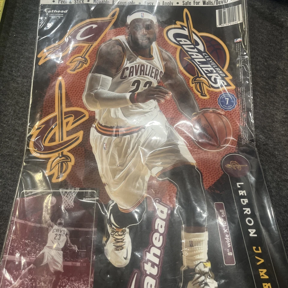 LEBRON JAMES Cleveland Cavaliers 2014 NBA Fathead calcomanías de pared extraíbles 16" de alto Foto 4 de 4