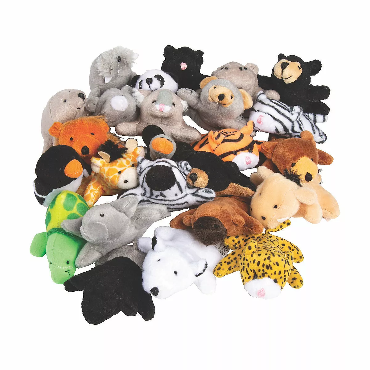 Mini Zoo Stuffed Animal Assortment, Party Favors, Plush Toys, 50