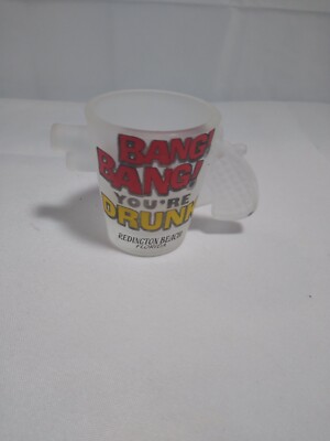 Bang Bang You're Drunk Shot Glass Novelty Handgun Shape Frosted