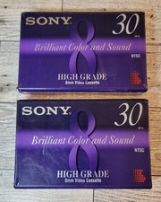 Lot of 2 Sony 30 High Grade 8mm Video 8 Cassette Blank Tapes NEW SEALED P6-30HG