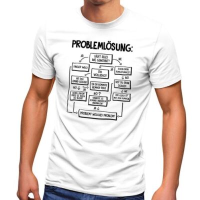 Herren T-Shirt mit Spruch Arbeit Job Problemlösung Grafik Aufdruck Fun-Shirt