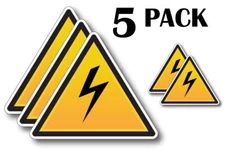 5 Warning Danger High voltage decal sticker electrician outdoor safety signage