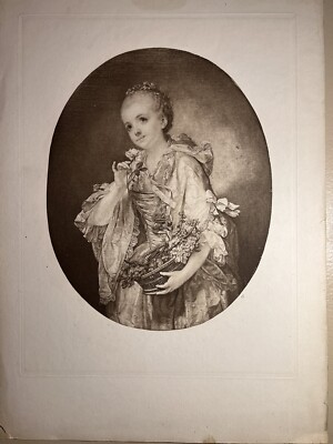 Lithographie Bildnis Der Madeleine Barberie De Courteille Jean Baptiste Greuze