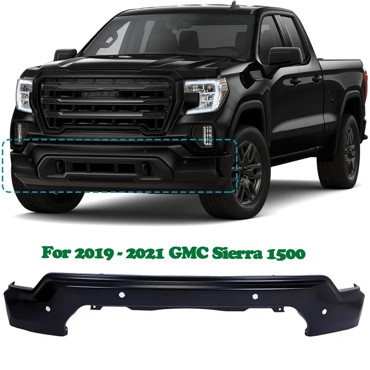 For GMC Sierra 1500 2019-2021 Front Bumper Face Bar Replacement