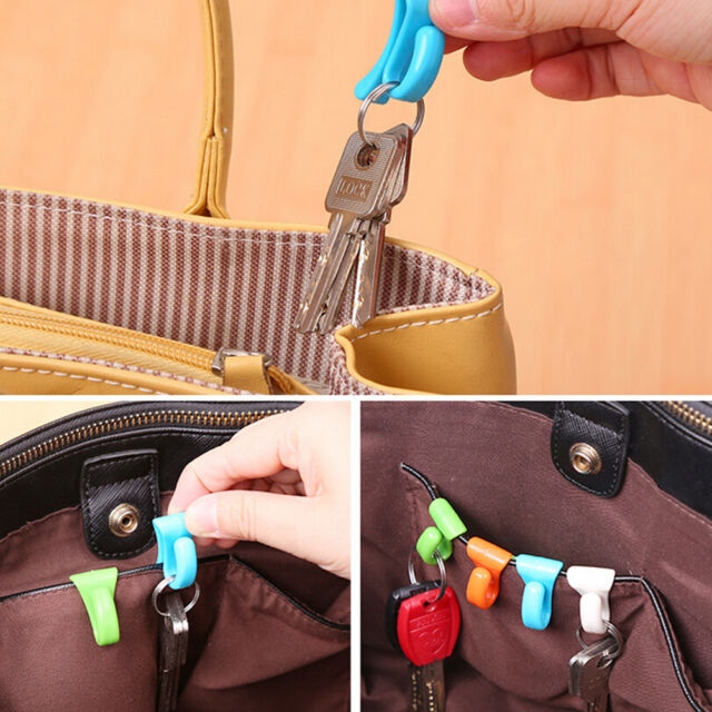 4X Creative Anti Lost Bag Hook Install Built-key Holder Key Clip for Easy CayuS