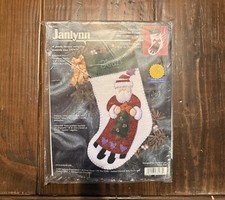 NEW Janlynn Felt Santa Stocking Christmas Stocking Kit SEALED 36-38 1999