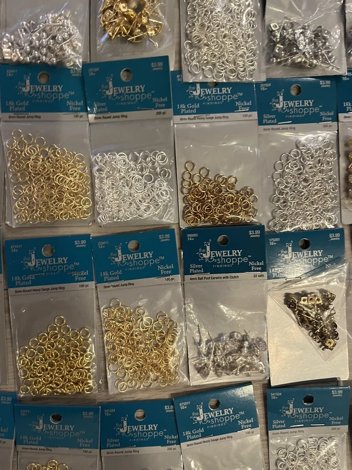 珠宝制作用品和五金件 51 包。 戒指。 14k. 18k 镀金和银 — 第 4/4 张图片