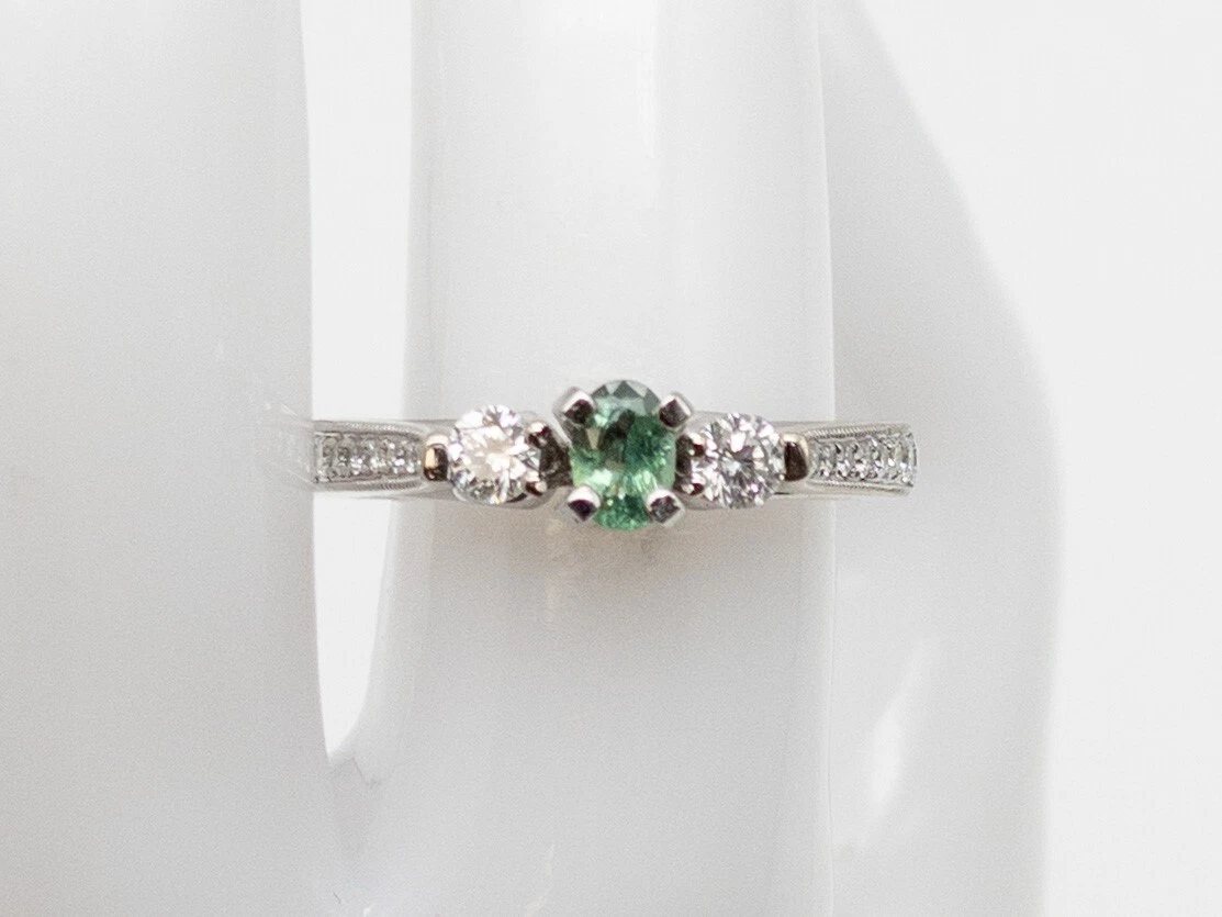 Signed Scott Kay $5000 1ct Natural Alexandrite VS H Diamond 14k White Gold Ring