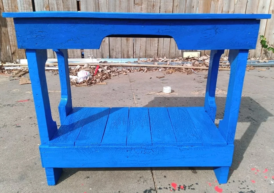 End/Side Table. Made From Reclaimed Oak Pallet Wood. Weathered Antique Affect. - Image 3 of 3