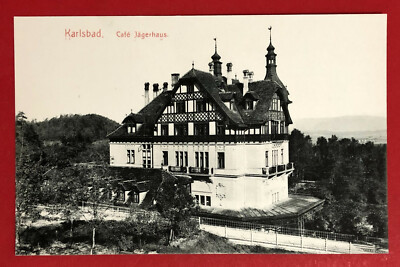 Postcard Carlsbad in Bohemia around 1910 Café Jägerhaus (69119