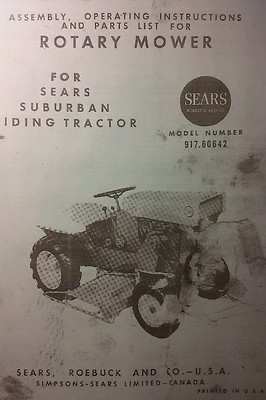 Sears David Bradley 725 Garden Tractor, Mower & Engine Owner & Parts (3 Manual s