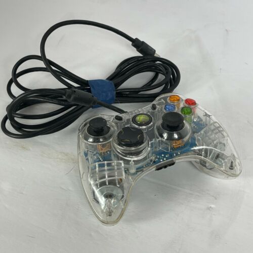 Xbox Controller Clear Translucent Plastic with Cord Gaming Gamers - Picture 1 of 5