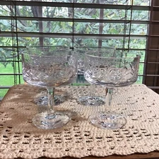 4 RARE Wedgewood England Ashbourne WWC1 crystal champagne sherbert glasses