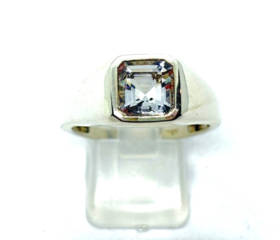 Herren Sterlingsilber Bergkristall Quarz Ring Größe V (US 10 3/4)