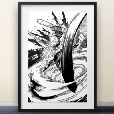 Jigokuraku and Chainsawman Tribute sketch by Yukinobu Tatsu - 11x17'' Print
