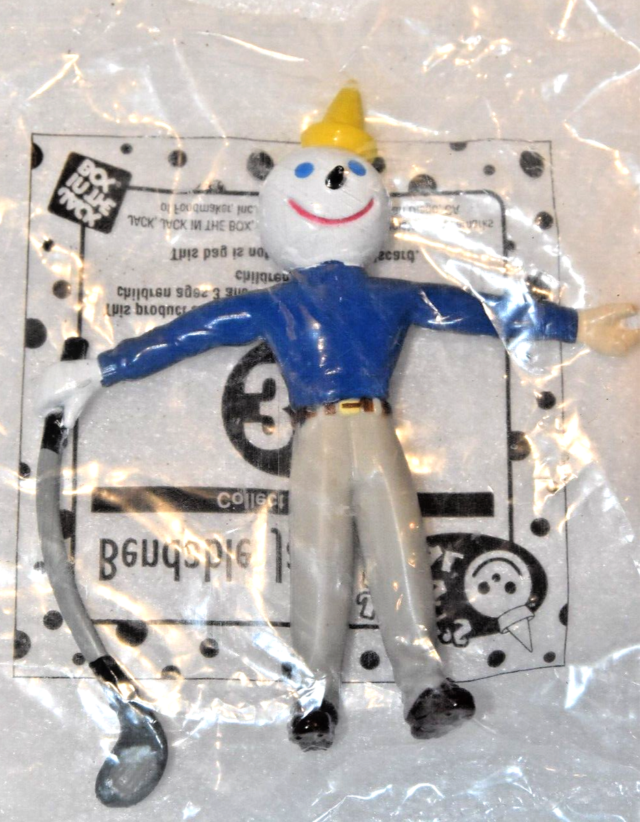 Vintage 1997 Jack in the Box Bendable Jack with Golf Club Figure
