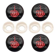 4 Black License Plate Frame Tag Screw Snap Cap Covers - SKULL FINGER FU BC068