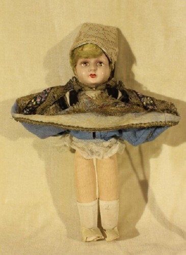 Muñeca antigua muñeca tradicional cabeza de porcelana cuerpo de tela antiguo * 6318 - Imagen 6 de 10