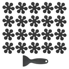 20 Pcs Non Slip Bathtub Stickers with Scraper Anti Slip Snowflake Black