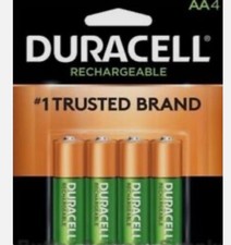 Duracell Pre Charged Rechargeable NiMH AA Batteries, X 4-Brand New 