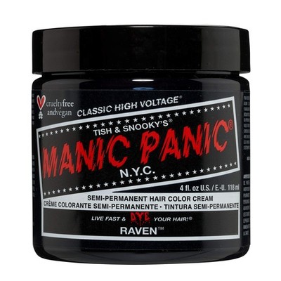 MANIC PANIC Classic Raven Semi Permanent Hair Color - Cool-Toned Black Hair D...