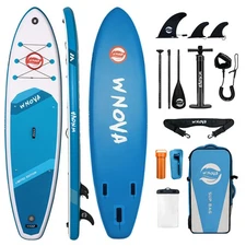 11' x 34" Stand Up Inflatable Paddle Board with SUP Accessories and Camera Mo...