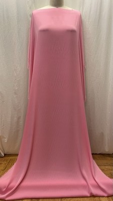 99% Silk 1 % Elastane Crepe De Chine Bubblegum Pink Fabric By The Yard 42'' Wide