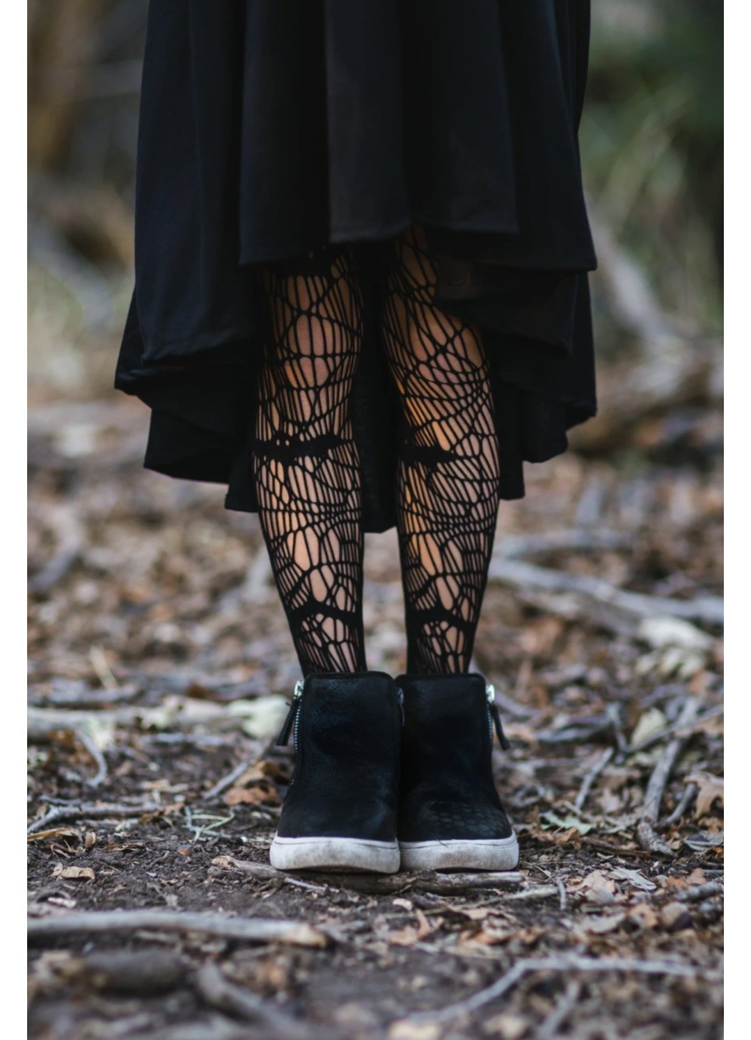 Black Vampire Queen Tights for Girls Toddler Bat Fishnet Halloween Costume