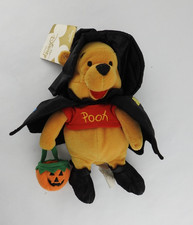 Disney Winnie The Pooh Halloween Plush 8" Witch Costume Pumpkin Treat Bag 2009