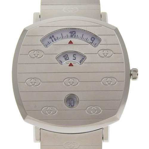 GUCCI grip Watches 157.3 WhiteDial Stainless Steel Quartz Analog display mens