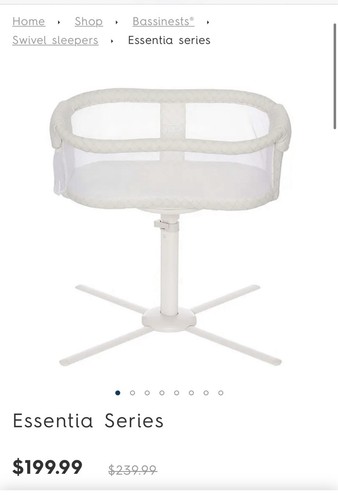 Halo Bassinest Premiere Series Bedside Swivel Sleeper, Cream With 2 Sheets