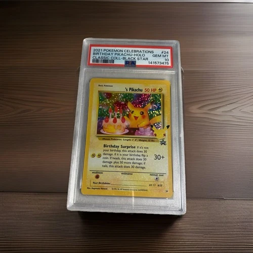 2021 Pokémon Celebrations Birthday Pikachu #24 Black Star Promo PSA 10 Gem Mint