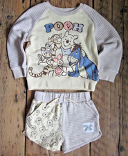 Disney Winnie the Pooh Kids 5T Sweatshirt Shorts Set Shirt Outfit Chenille