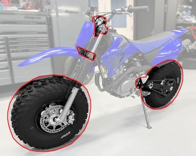BVC Big Wheel Kit fits Yamaha TTR125 TT-R125 TTR 125 Blue Swingarm