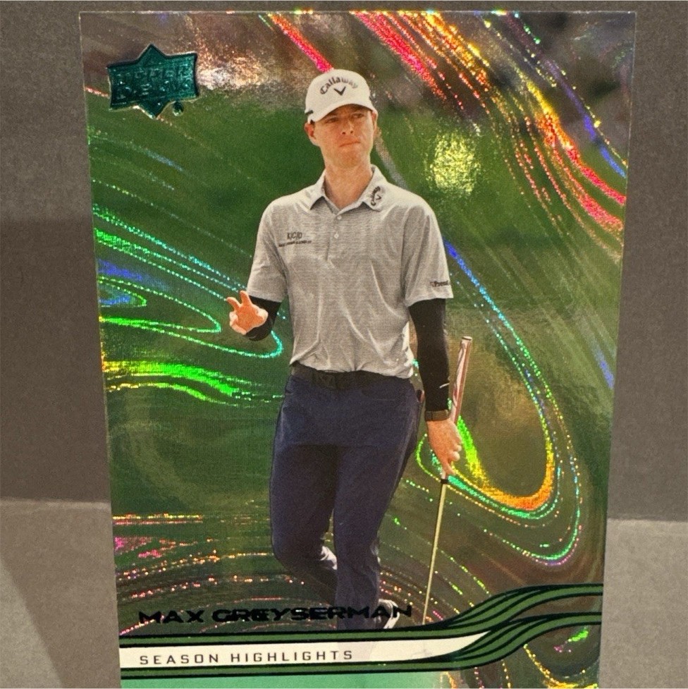 Upper Deck Golf Max Greyserman Season Highlights Green #62 2025  Trading Card