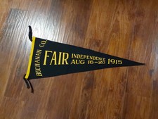 1915 Independence IA Buchanan County Fair souvenir feltro pennant Iowa